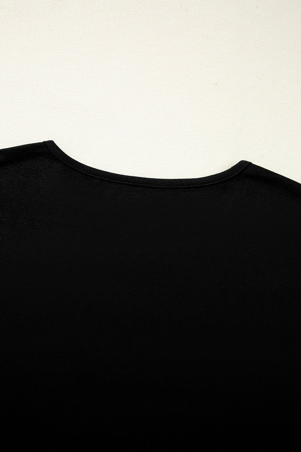 Black Plus Size Floral Mesh Patchwork Loose V Neck T Shirt